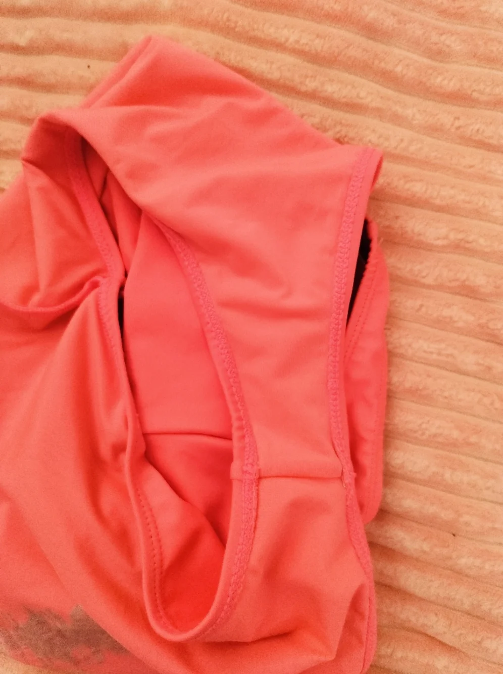 Barbie Coral Pink One-Piece Swimsuit with Metallic Logo - 10/12 Girl (XS Women)